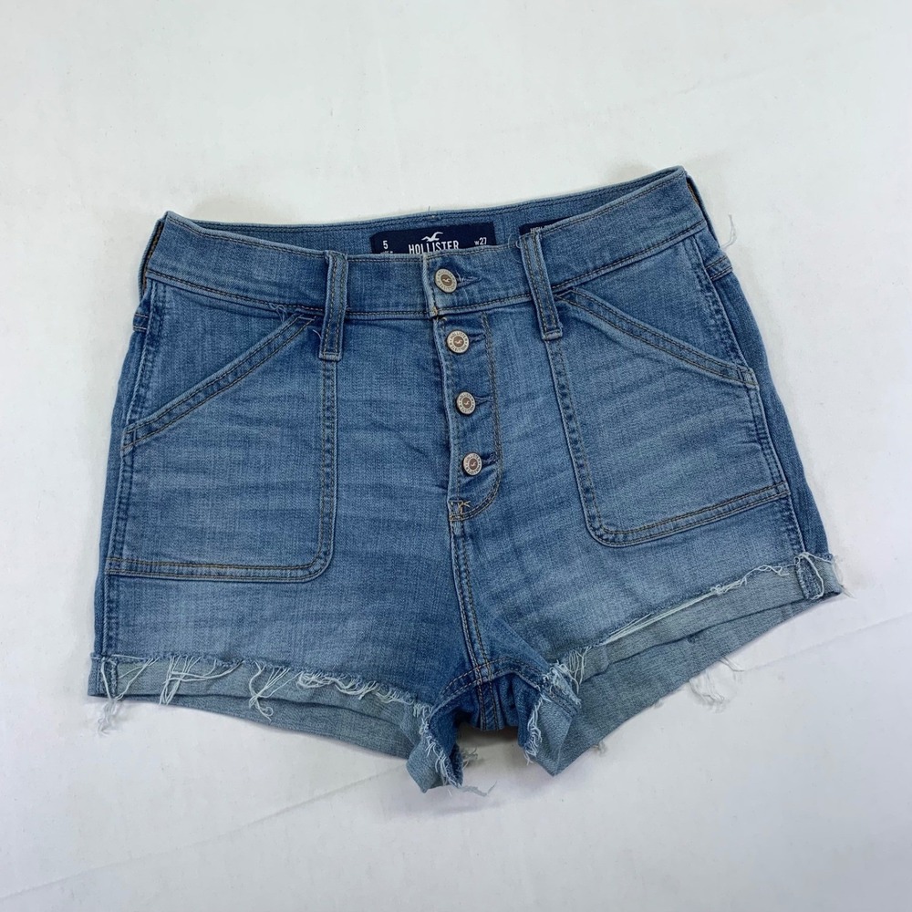 Hollister High Rise Short-Shorts Women's Size 5 W27 Button Fly Stretch Denim